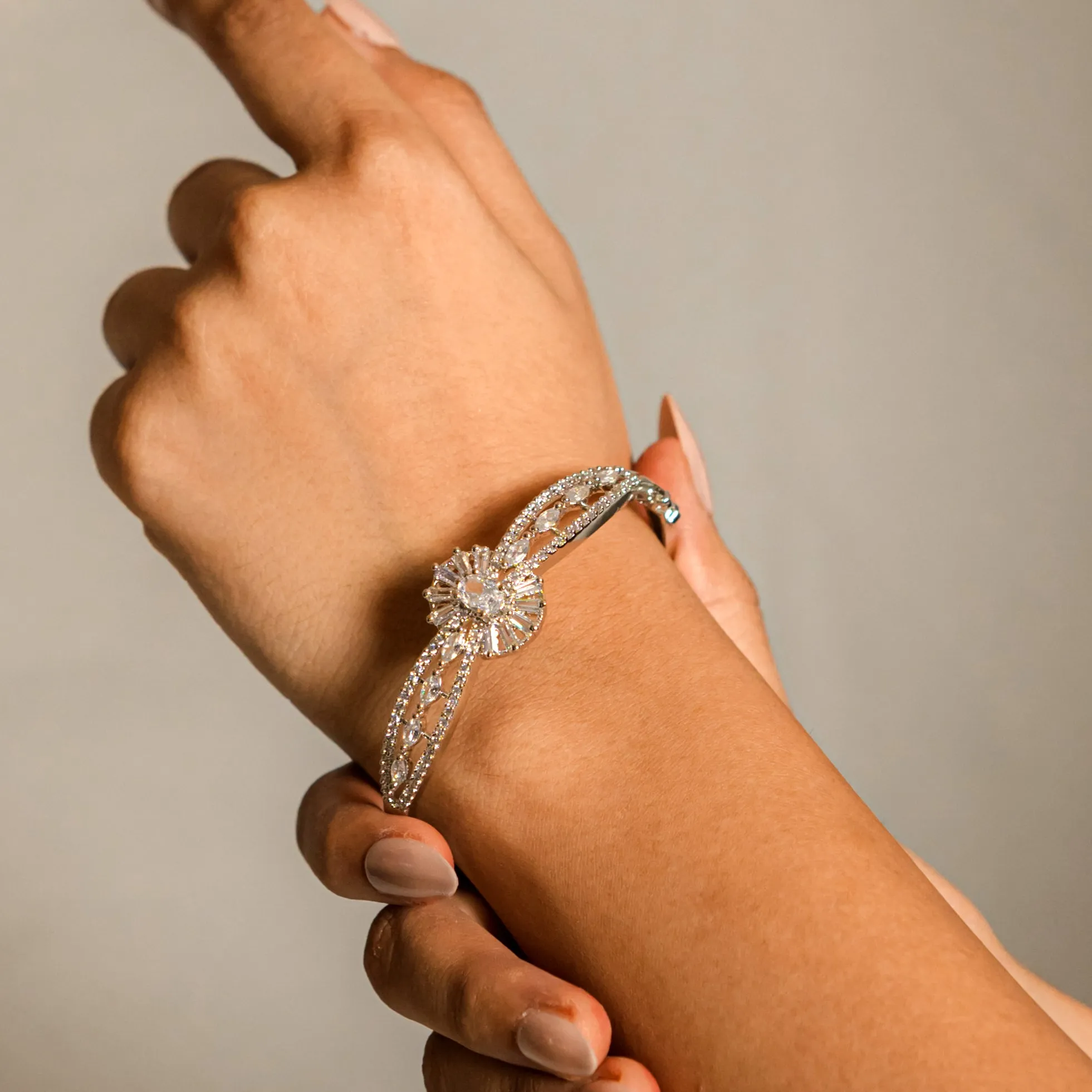 Dazzling White Rhodium Bracelet