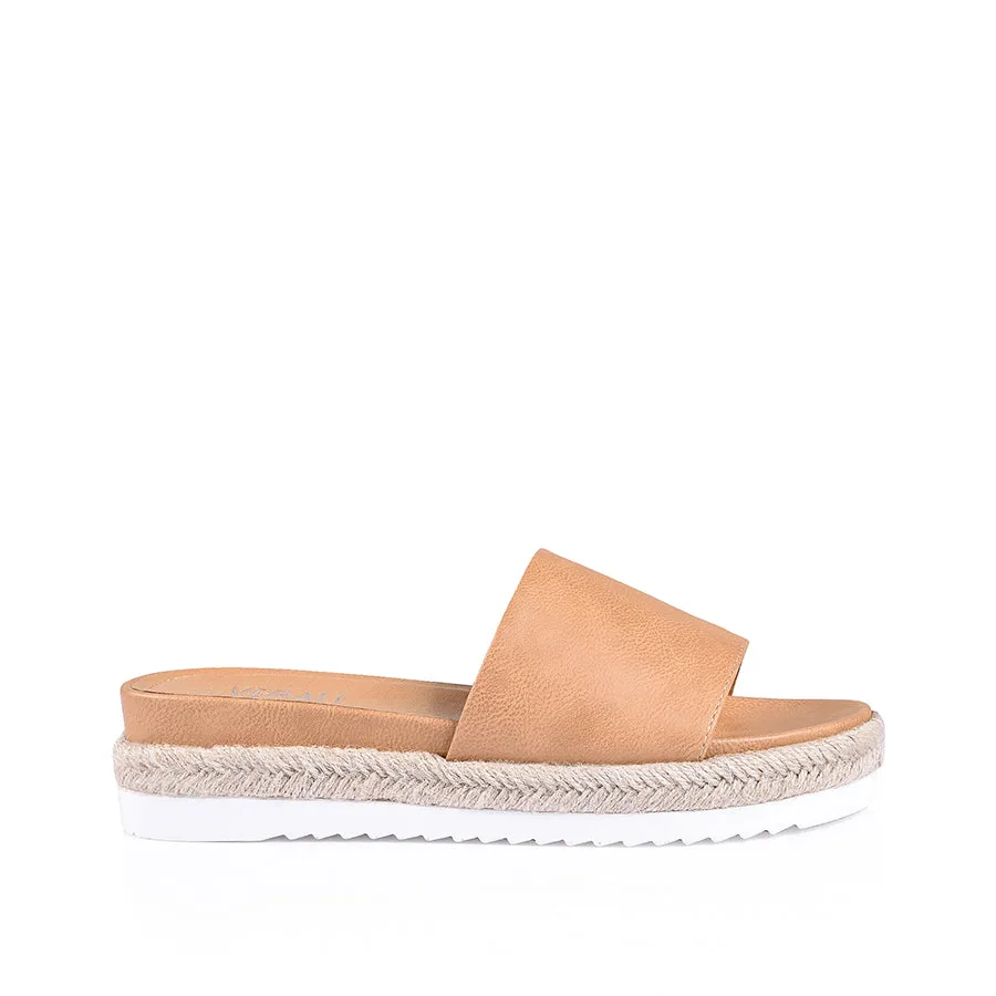 Declan Footbed Slides - Caramel