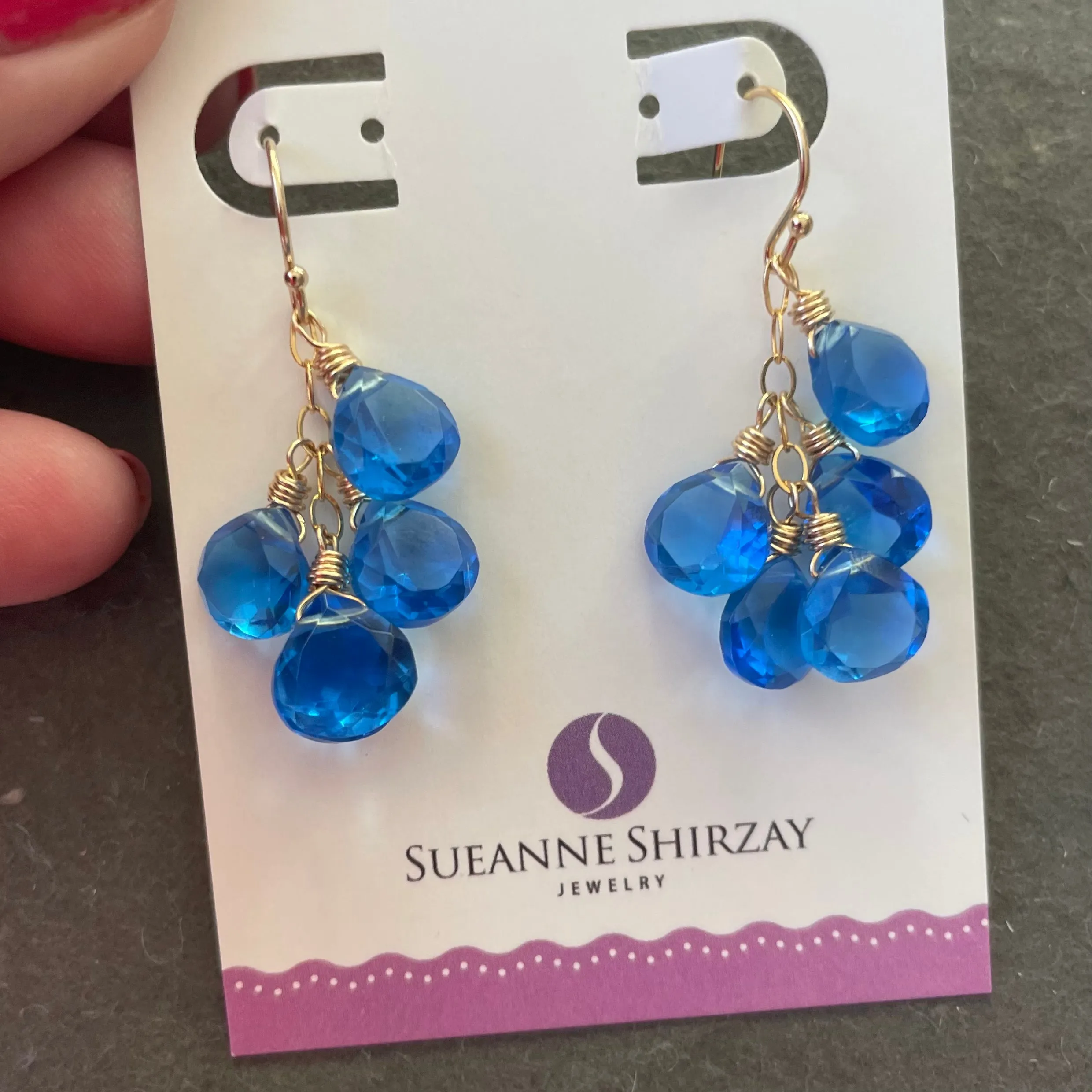 Deep Tanzanite Blue Earrings, Leverback Optional, Super Sparkly Quartz