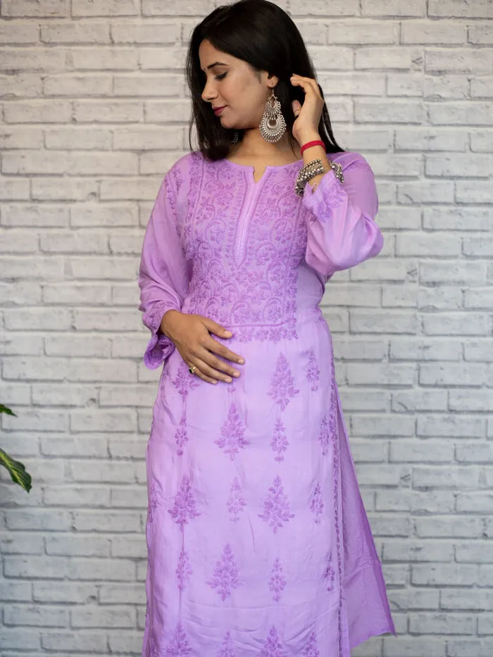 Diva Dyed Chikankari Long Kurta