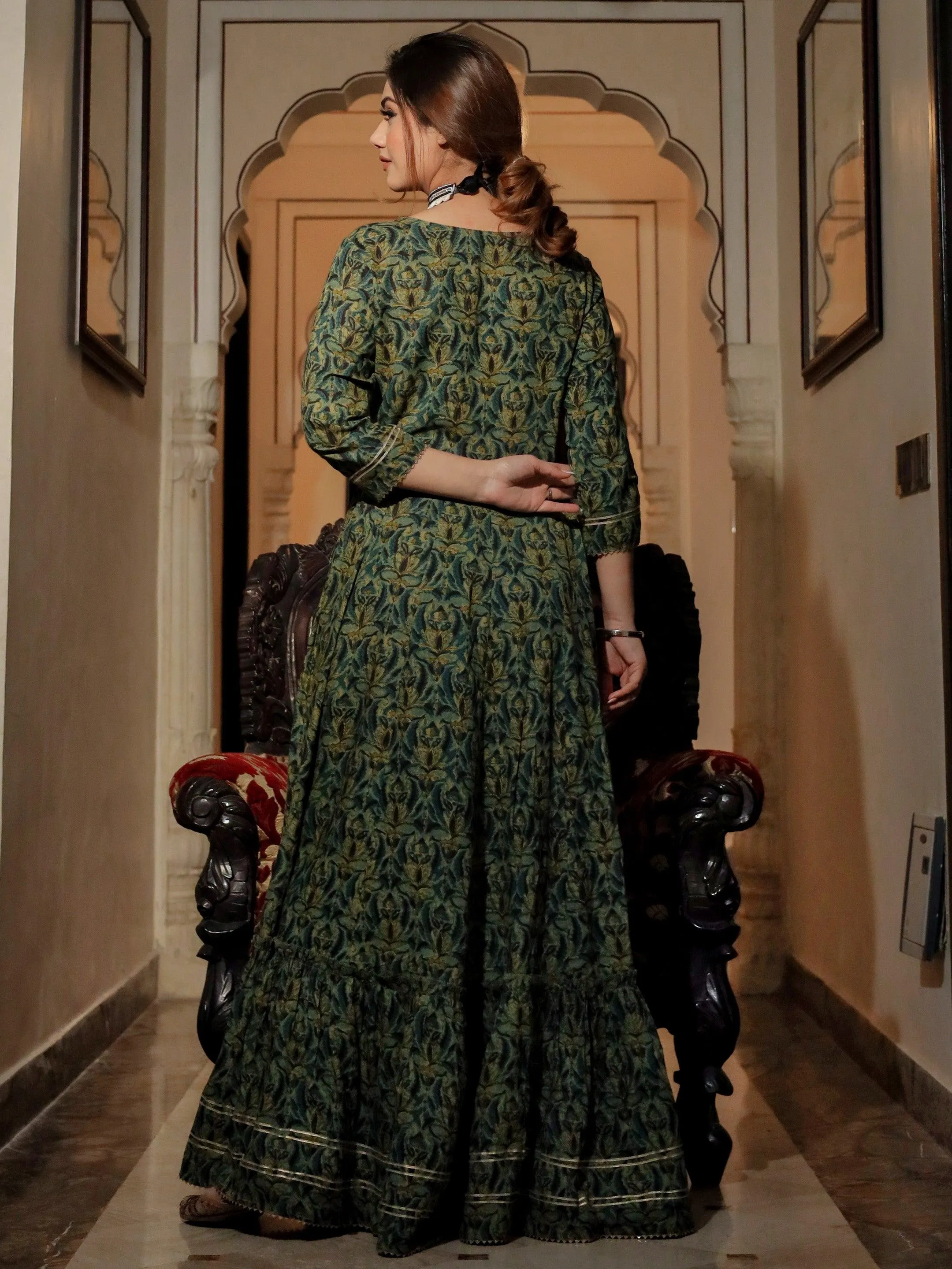 Divena Dark Green Anarakali Kurta