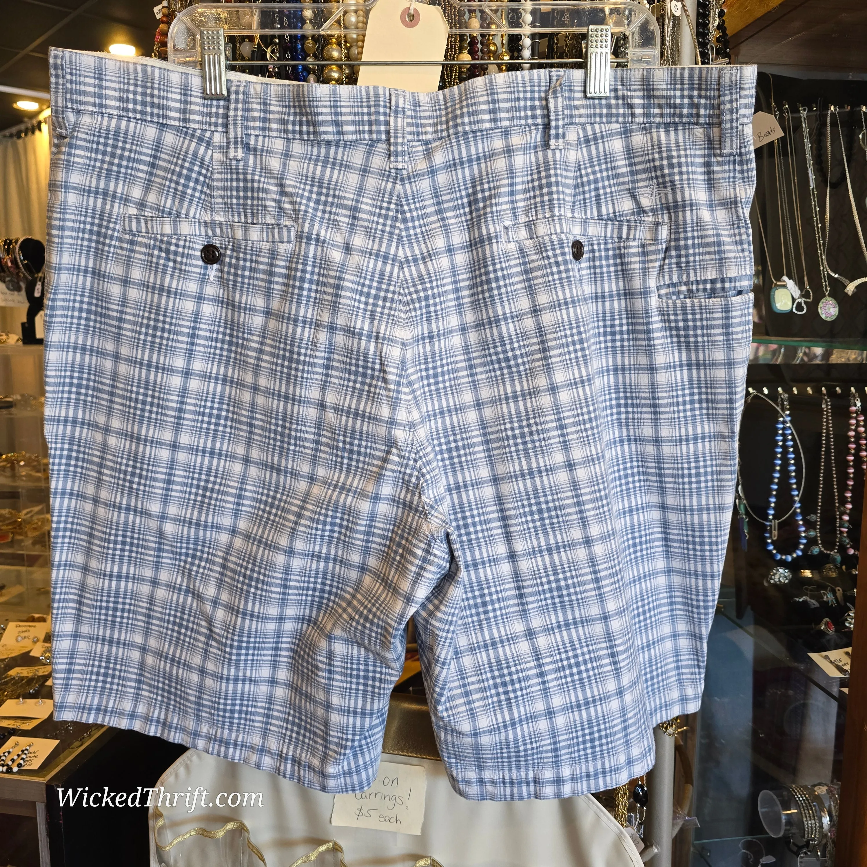 DOCKERS Blue Plaid Summer Shorts 40