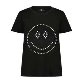 Dotted Smile Black Tee