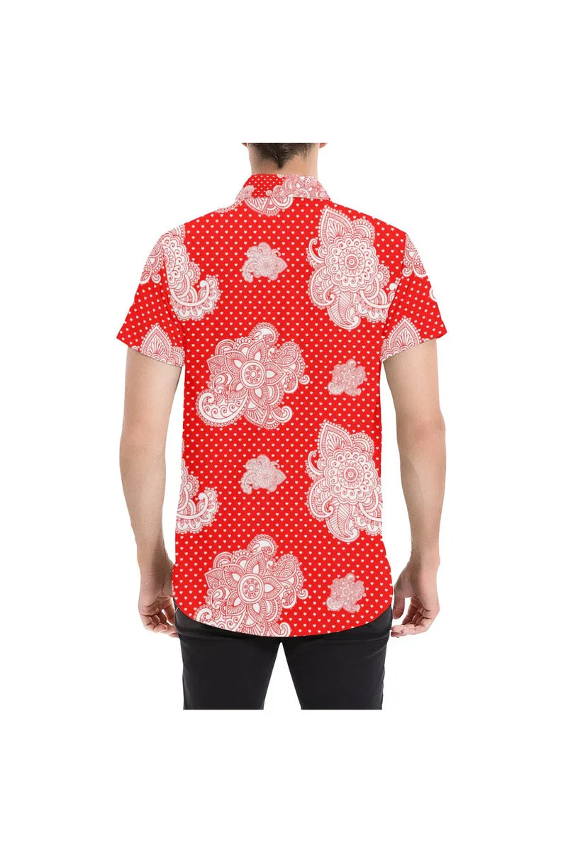 Floral Paisley Men's All Over Print Short Sleeve Shirt