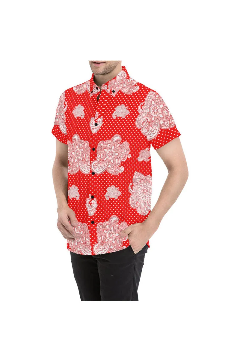 Floral Paisley Men's All Over Print Short Sleeve Shirt