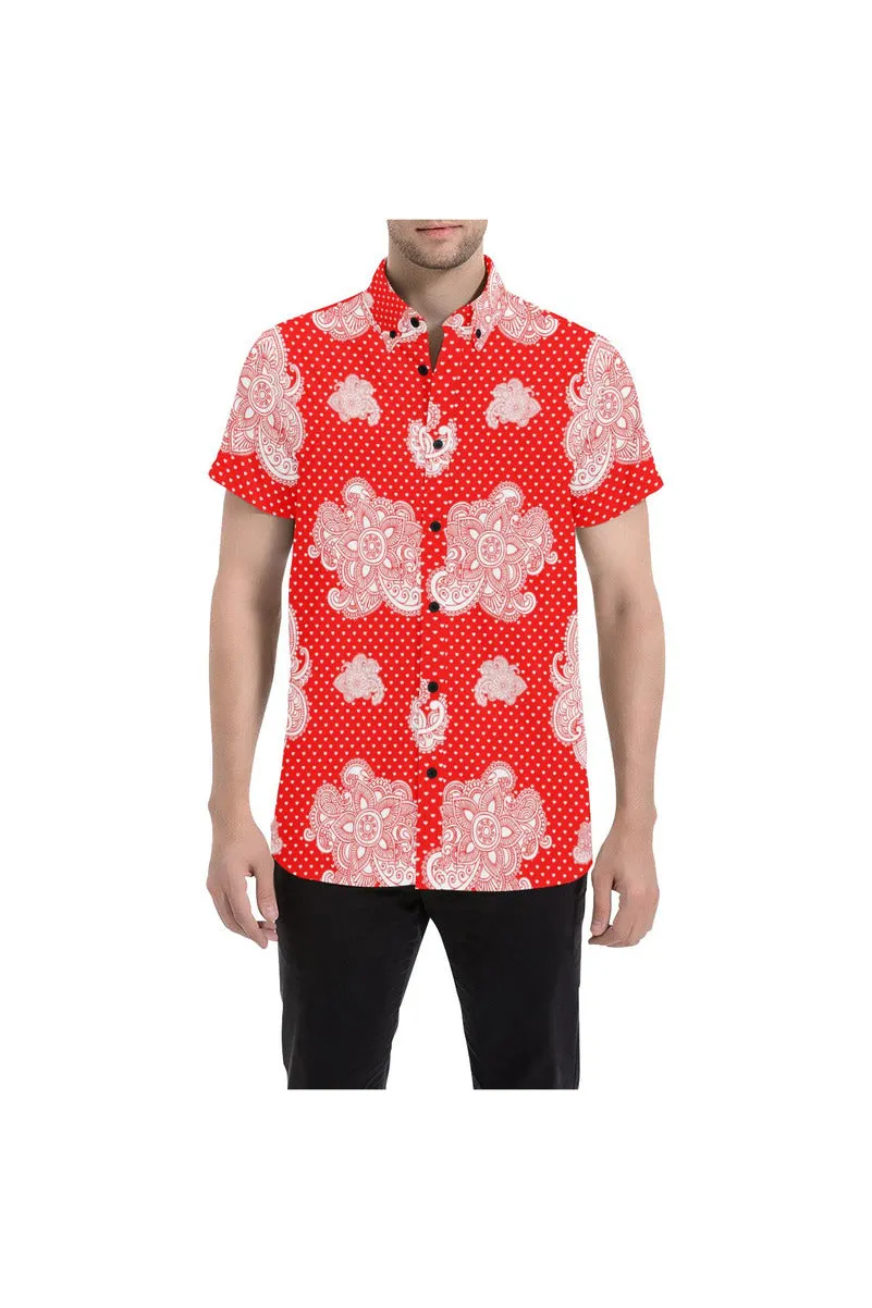 Floral Paisley Men's All Over Print Short Sleeve Shirt