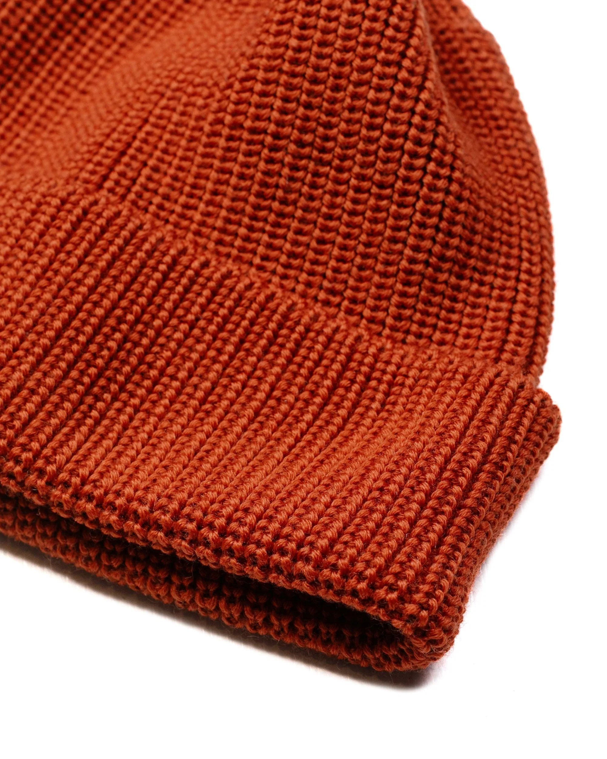 Found Feather Knit Watch Cap Merino Wool Orange