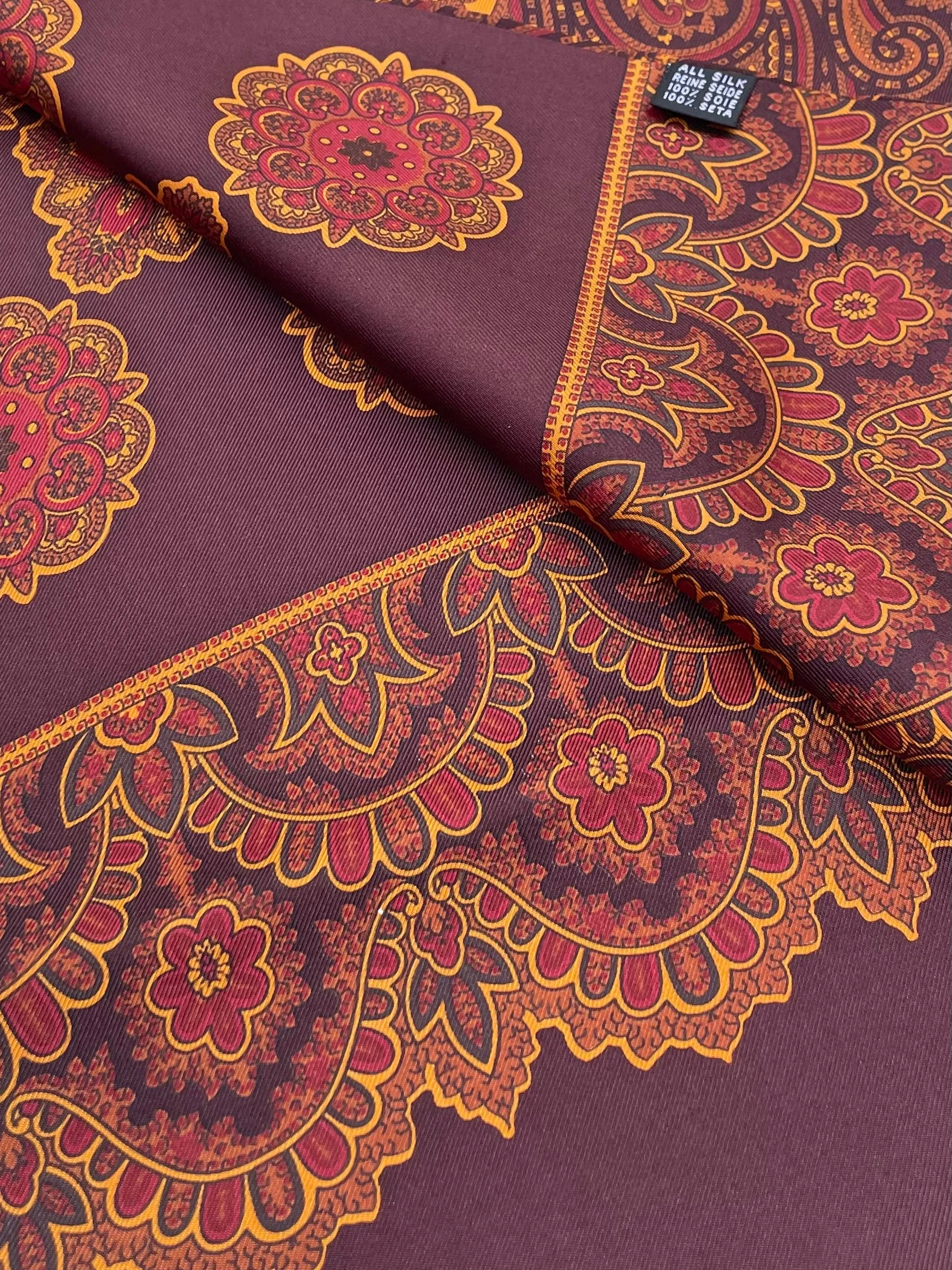 FRESH Paisley Silk Scarf in Bordeaux