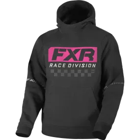 FXR Race Division Youth Pullover Fleece Black/Electric Pink