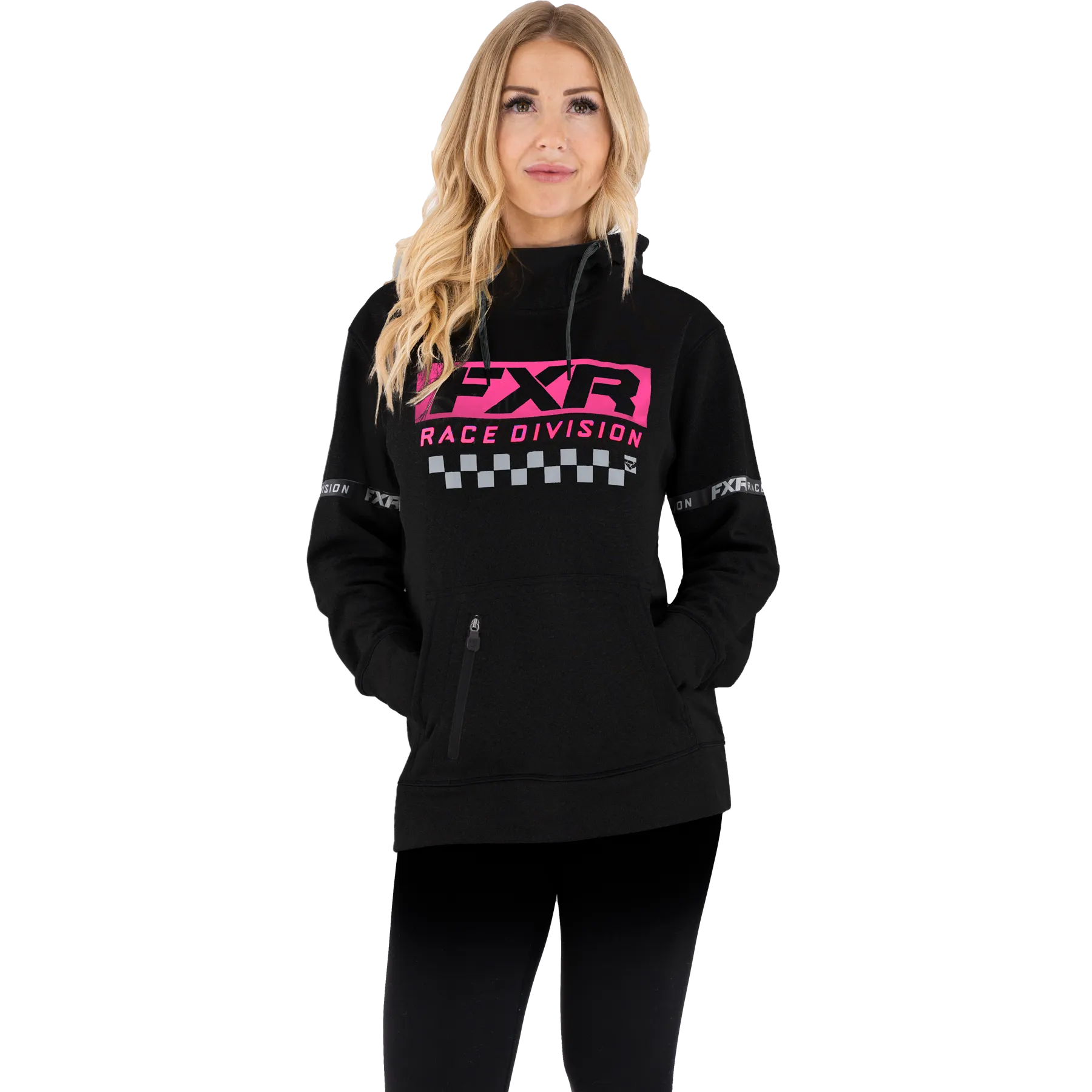 FXR Women's Race Division Tech Pullover Fleece Black/Electric Pink