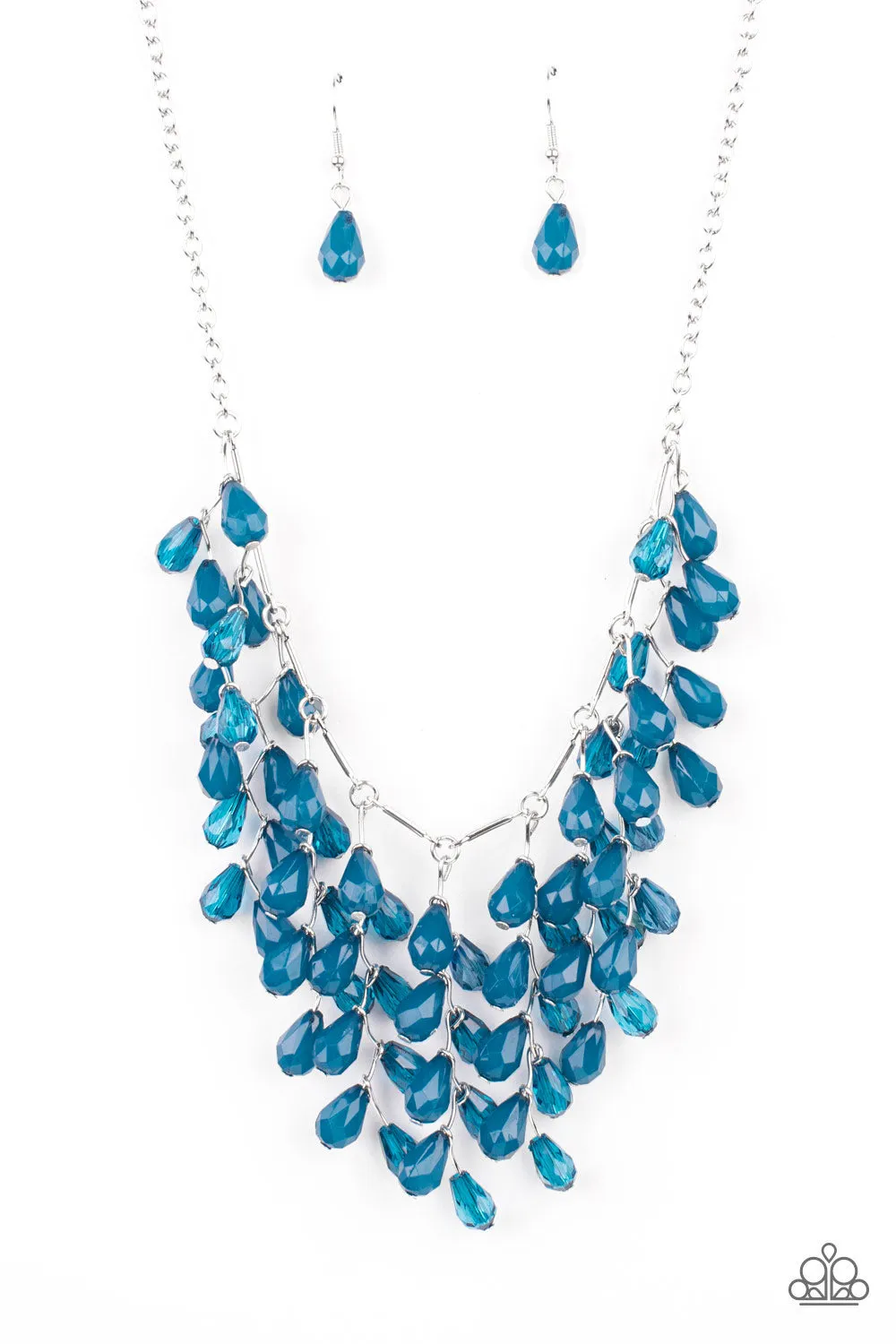 Garden Fairytale - Blue Short Fringe Necklace Paparazzi Accessories