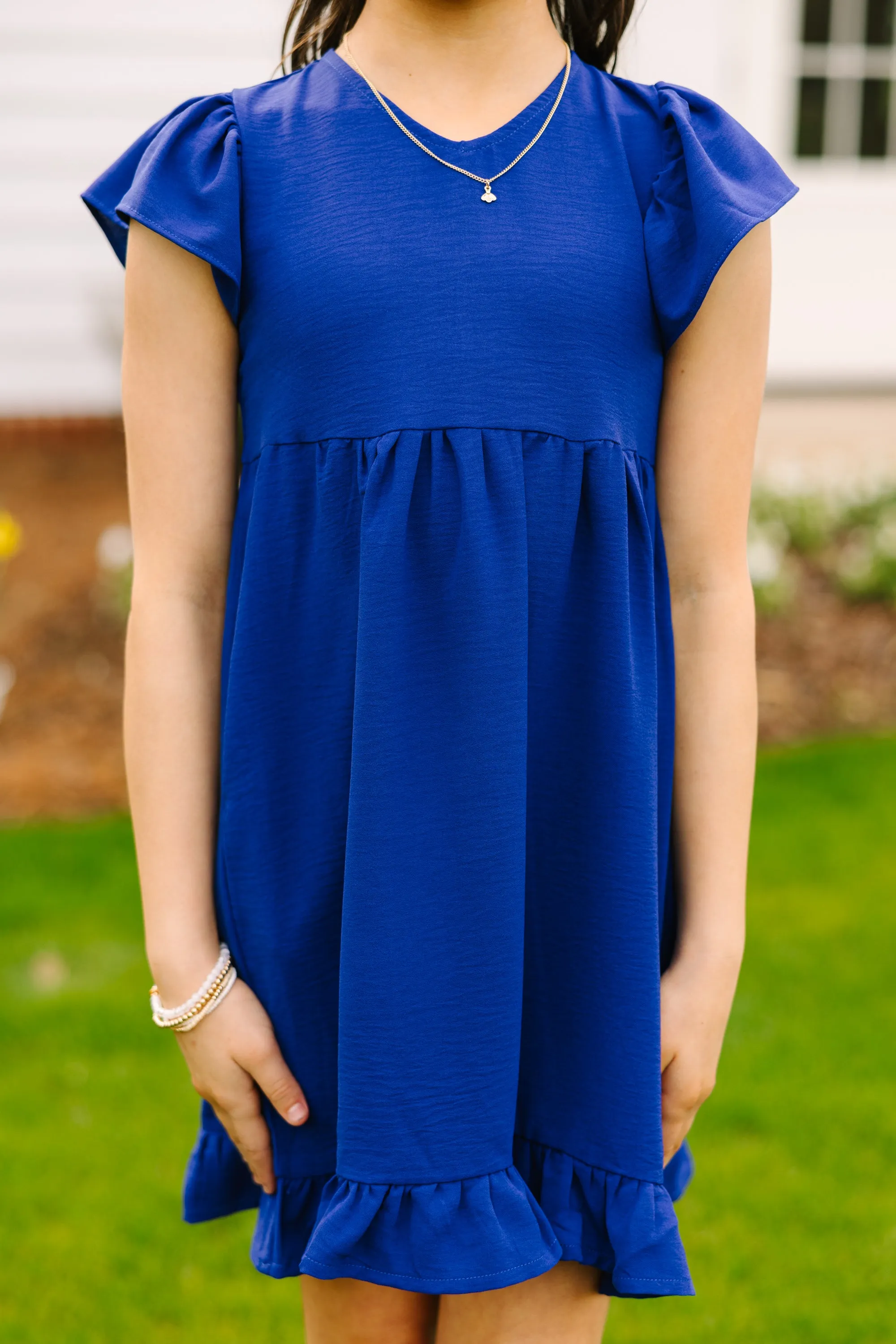 Girls: Just A Game Royal Blue Babydoll Dress