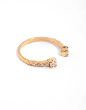 Gold Plated Sterling Silver Cubic Zirconia RIng