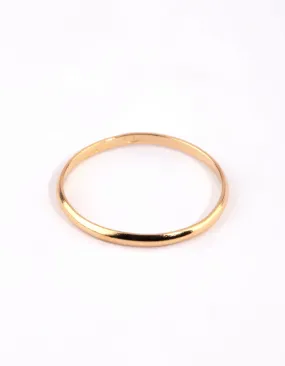 Gold Plated Sterling Silver Plain Ring