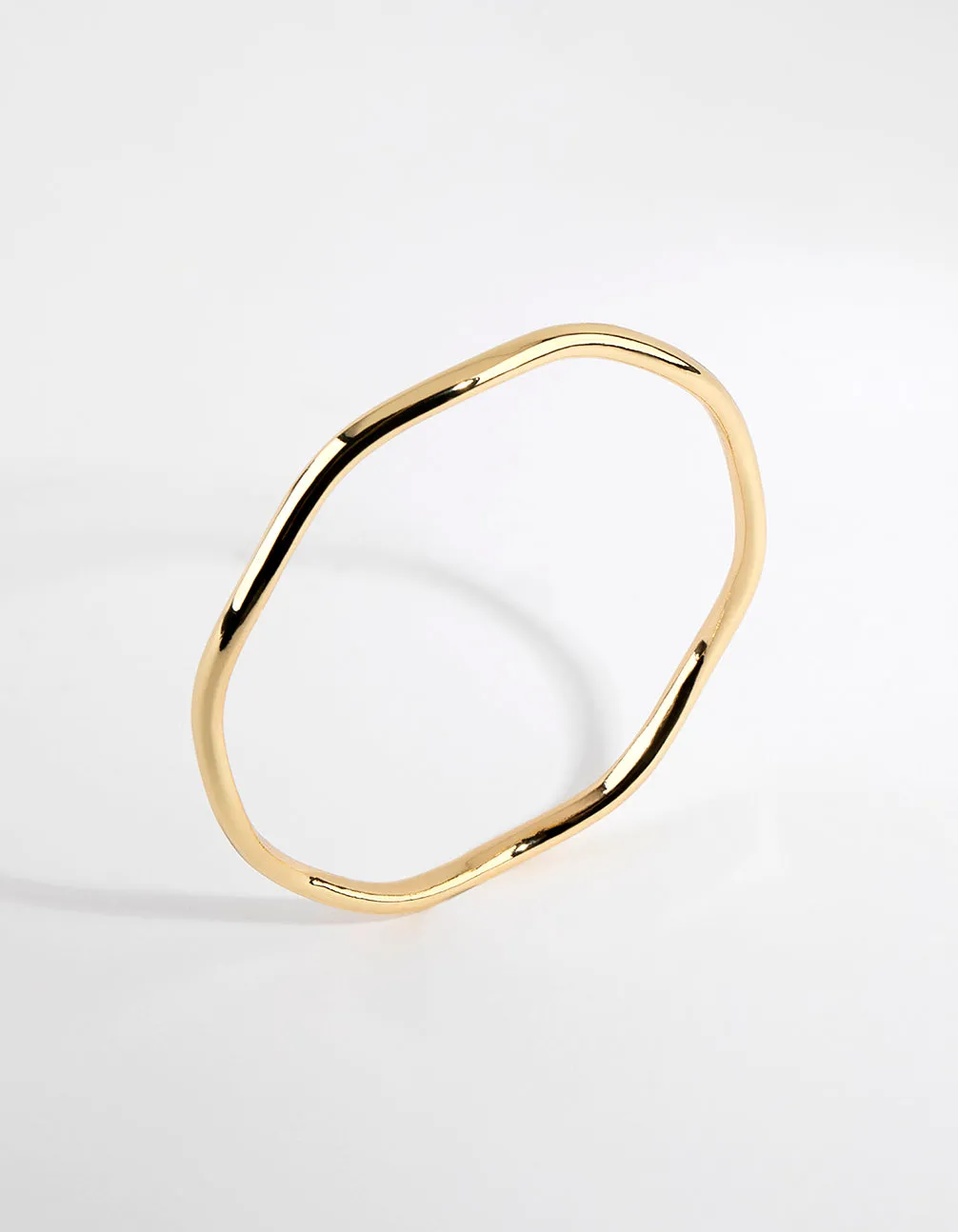 Gold Plated Thin Wavy Bangle