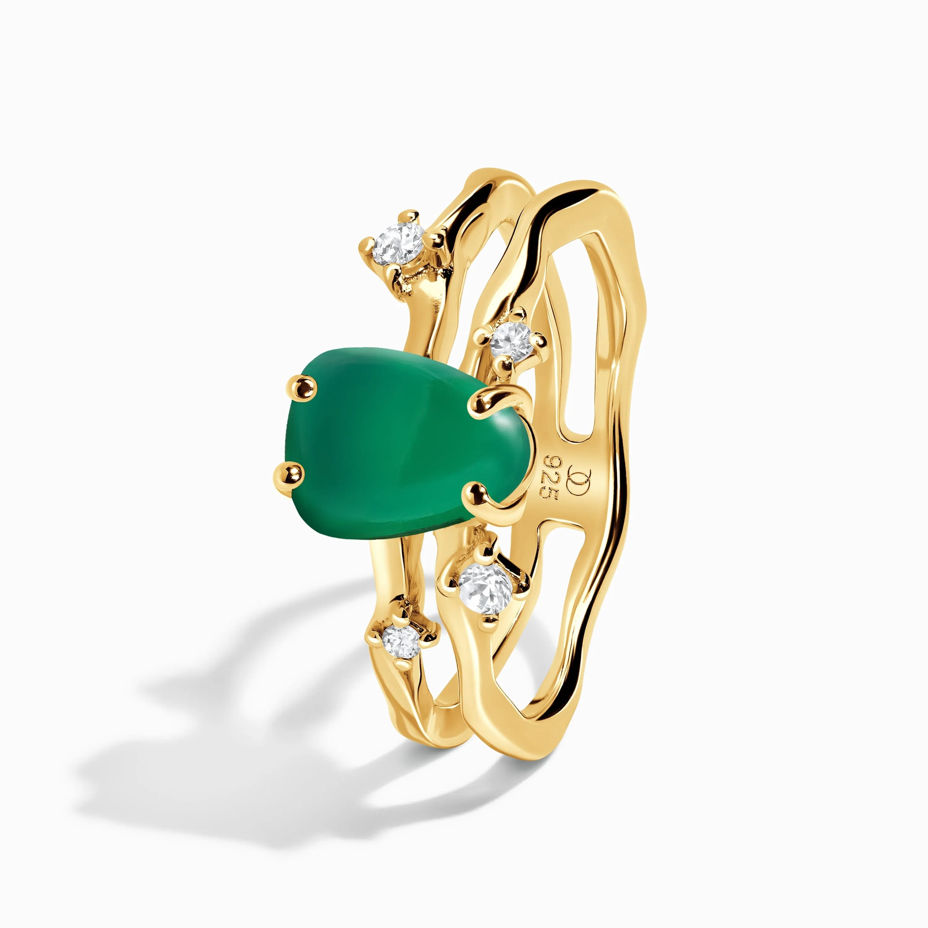 Green Onyx Ring - Flow