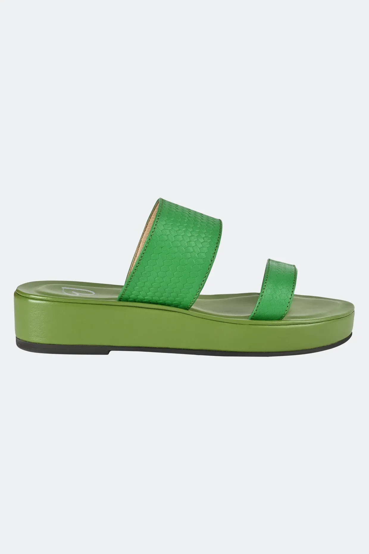 Green Two Strap Platforms For Women