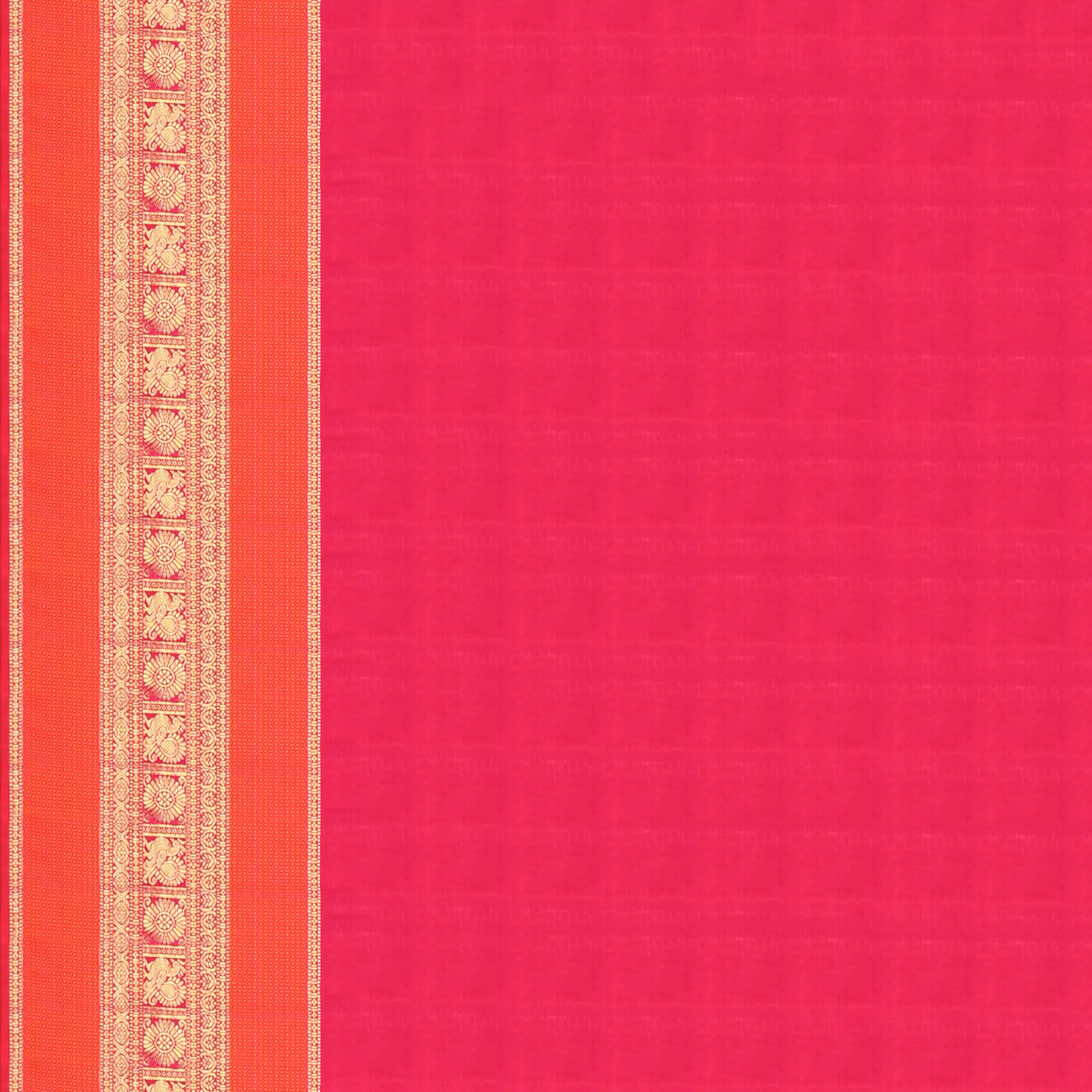 Handwoven Green with Pink and Orange Kanjivarm Silk Saree - 1475T004066DSC