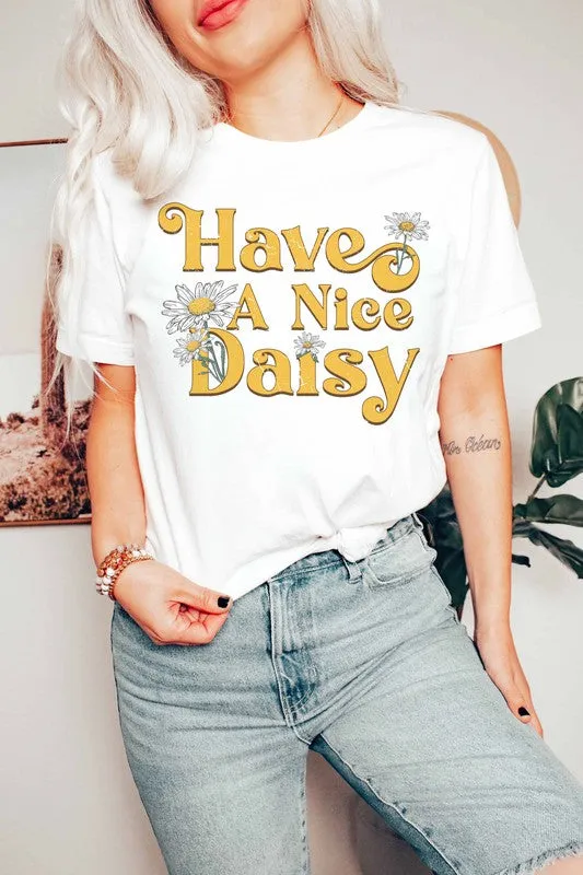 HAVE A NICE DAISY GRAPHIC TEE PLUS SIZE