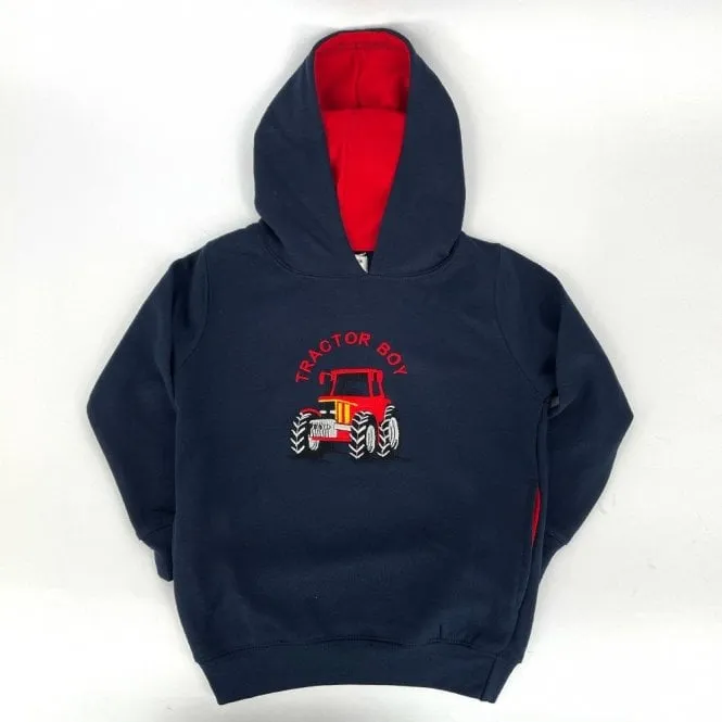 Hazy Blue Childrens Tractor Boy Hoodies