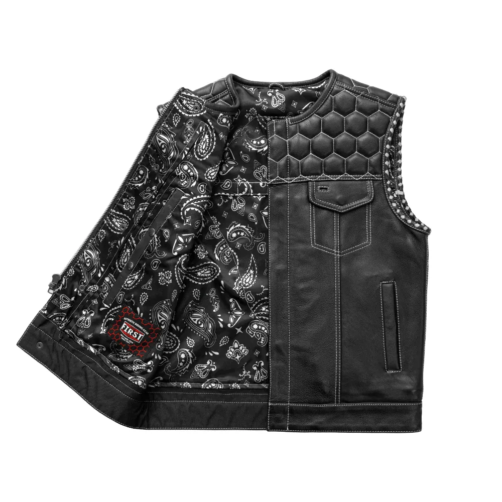 Hornet Men's Club Style Leather Vest - Available in 3 Colors