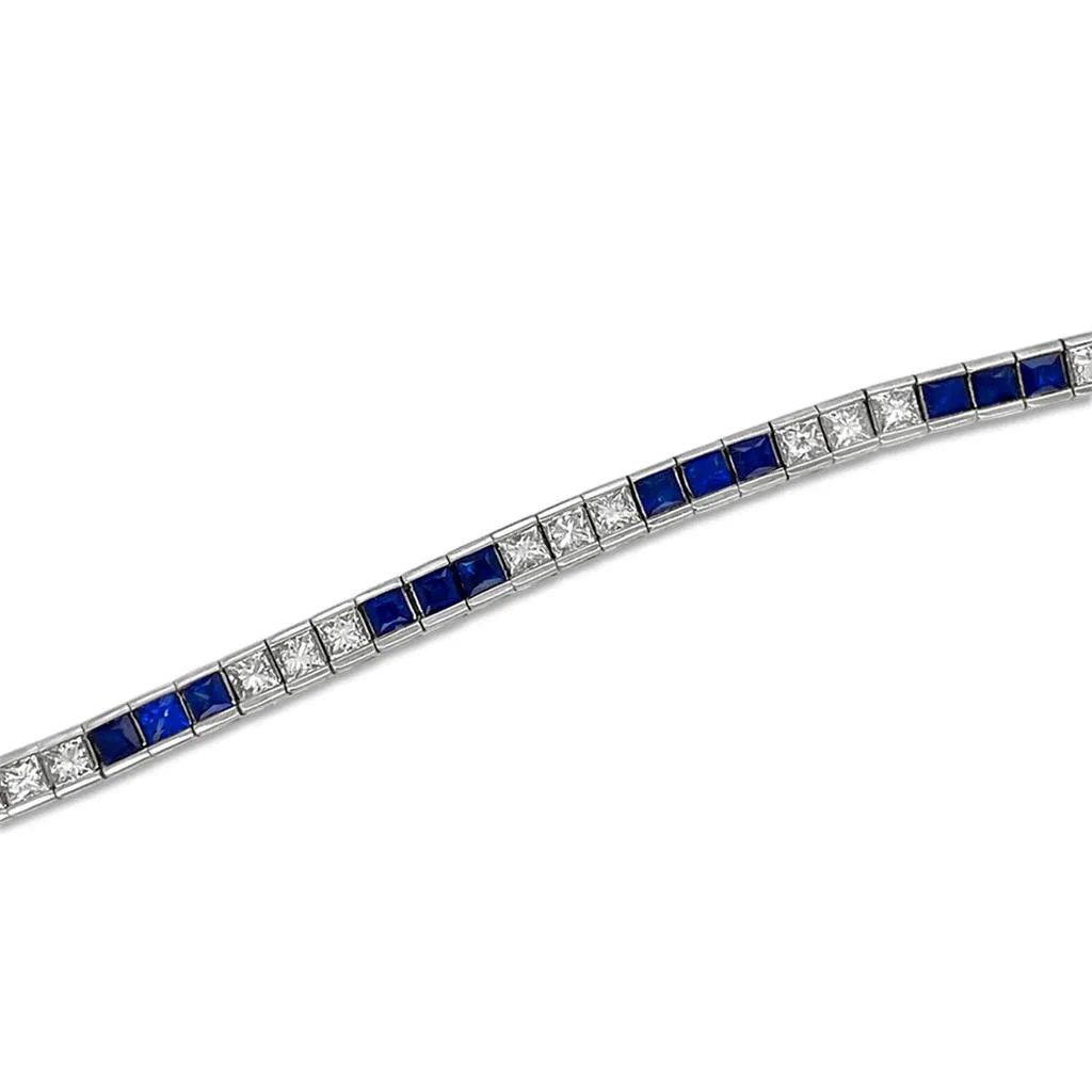 Irisa by Martin Binder Blue Sapphire & Diamond Tennis Bracelet