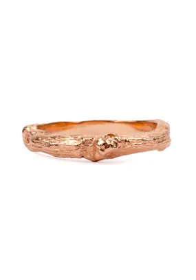 K. Brunini Sage 18K Rose Gold Medium Twig Wedding Band