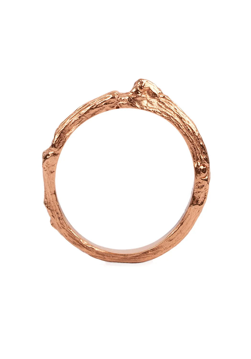 K. Brunini Sage 18K Rose Gold Medium Twig Wedding Band