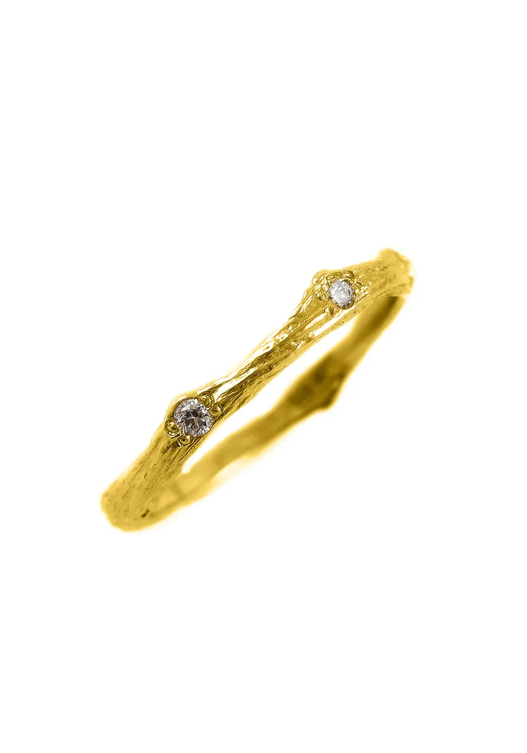 K. Brunini Sage 18K Yellow Gold Small Diamond Twig Wedding Band