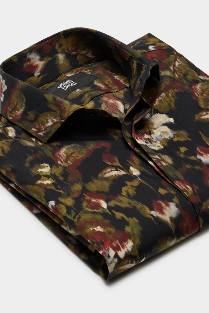 Lamarr Luxe Shirt - Double Print Floral Blur