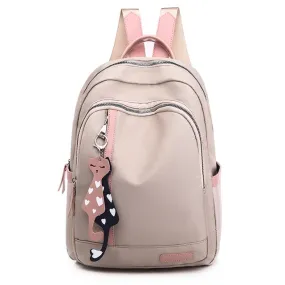 Large Capacity Fashion Luxury Waterproof Cat Pendant Oxford School Bag and Travel Bag