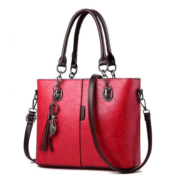 Leather Tassel Crossbody Bag, Shoulder Bag and Handbag