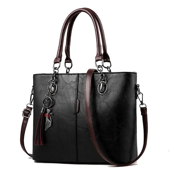 Leather Tassel Crossbody Bag, Shoulder Bag and Handbag