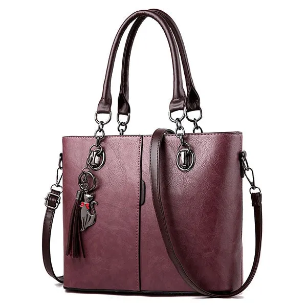 Leather Tassel Crossbody Bag, Shoulder Bag and Handbag