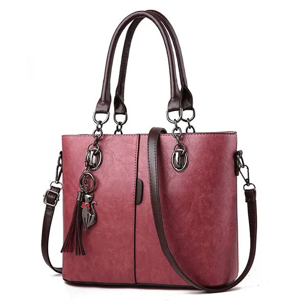 Leather Tassel Crossbody Bag, Shoulder Bag and Handbag