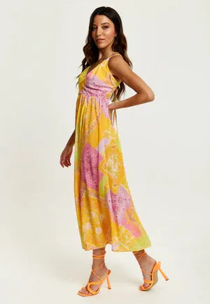 Liquorish Paisley Print Strappy Midi Dress