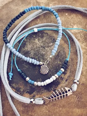 little fish big blue sea beachy bracelet style pack