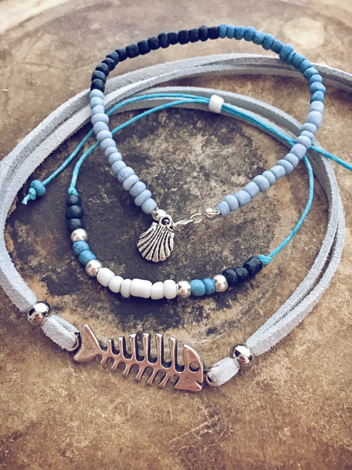 little fish big blue sea beachy bracelet style pack