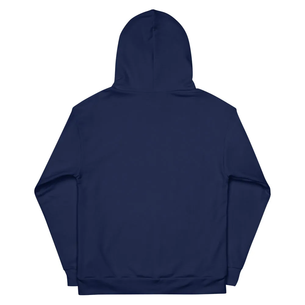 LOOSE FIT PRINTED HOODIE - NAVY