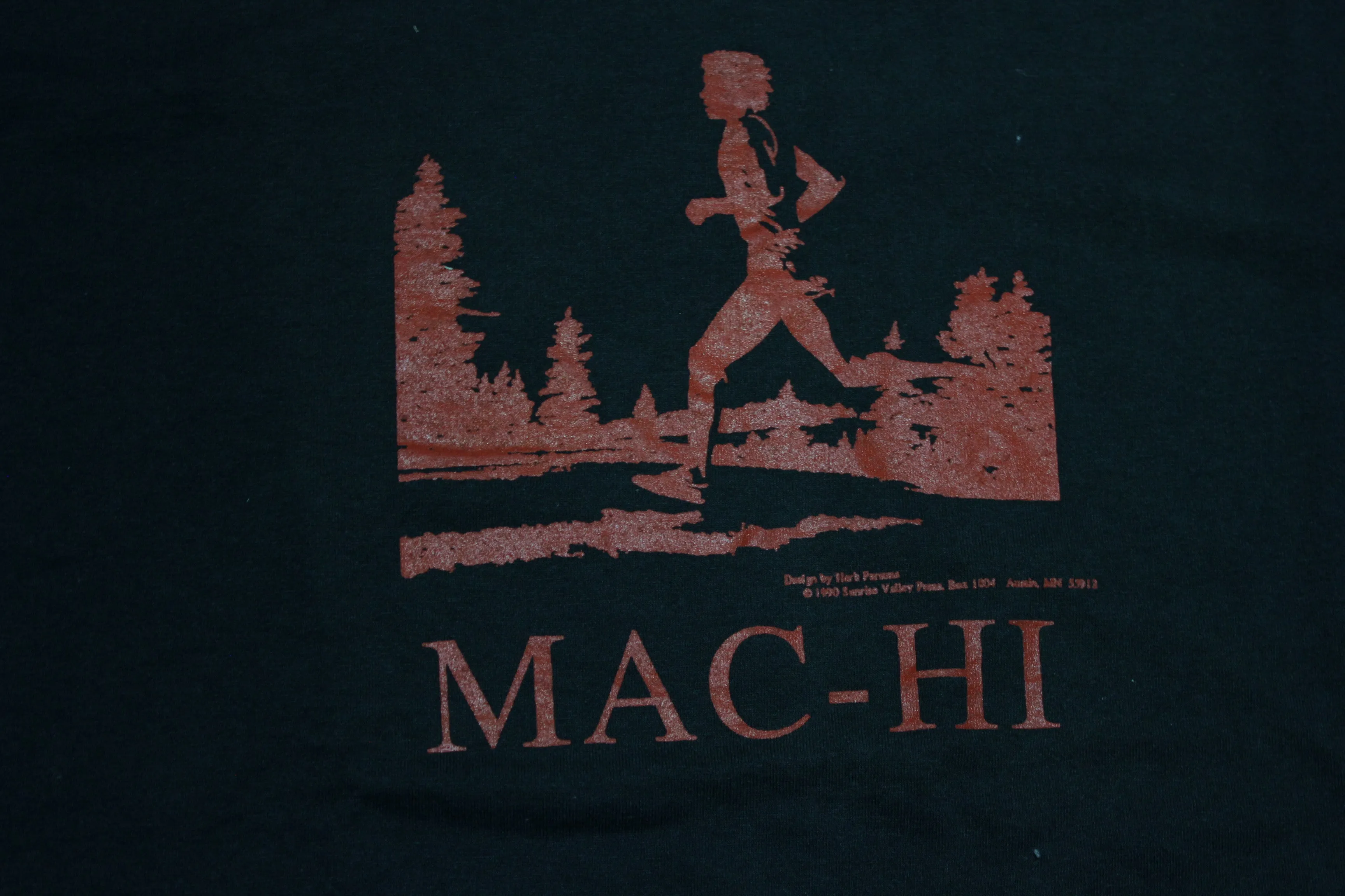 Mac-Hi Vintage 1990 X Country Track Running Long Sleeve Screen Stars T-Shirt