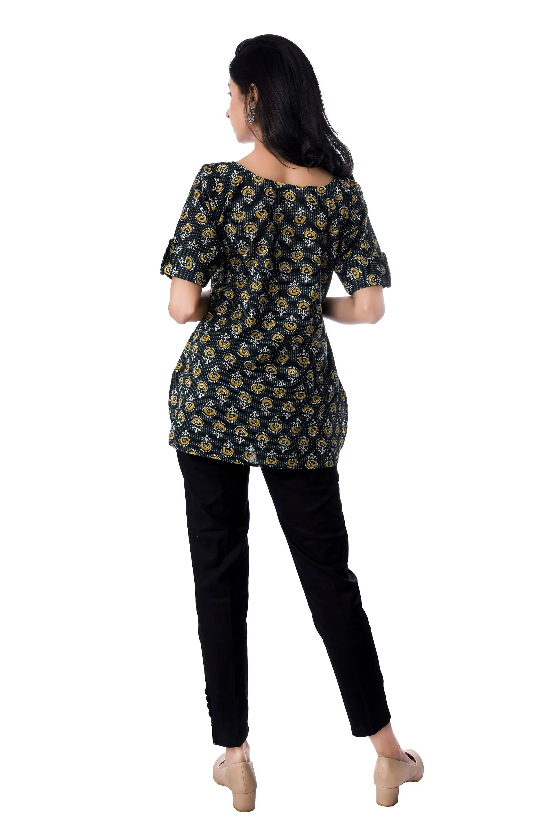 Magnetism kantha low-high short kurti