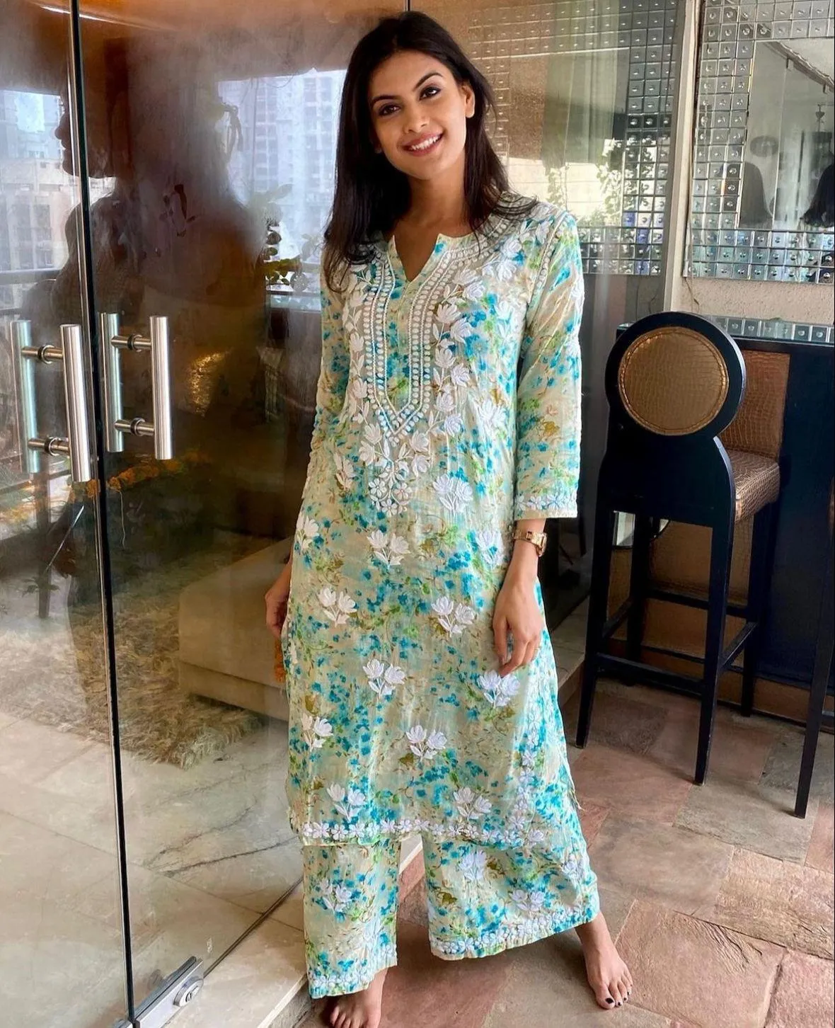 Maira Floral Chikankari Mulmul Co-ord Sets