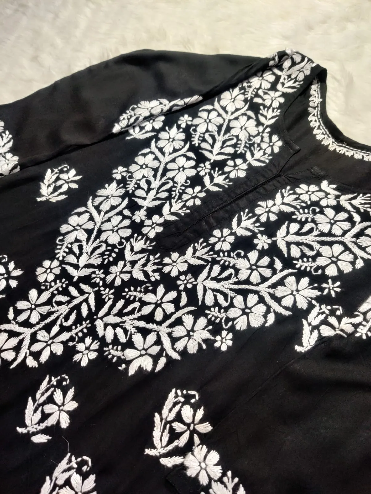 Mausam Modal Chikankari Straight Kurti