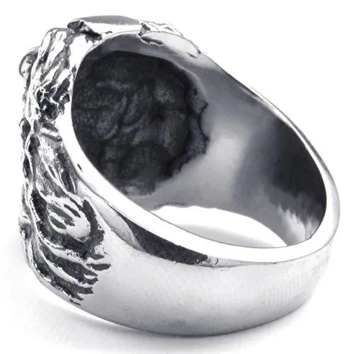 Men 925 Sterling Silver Vintage Lion Head Ring