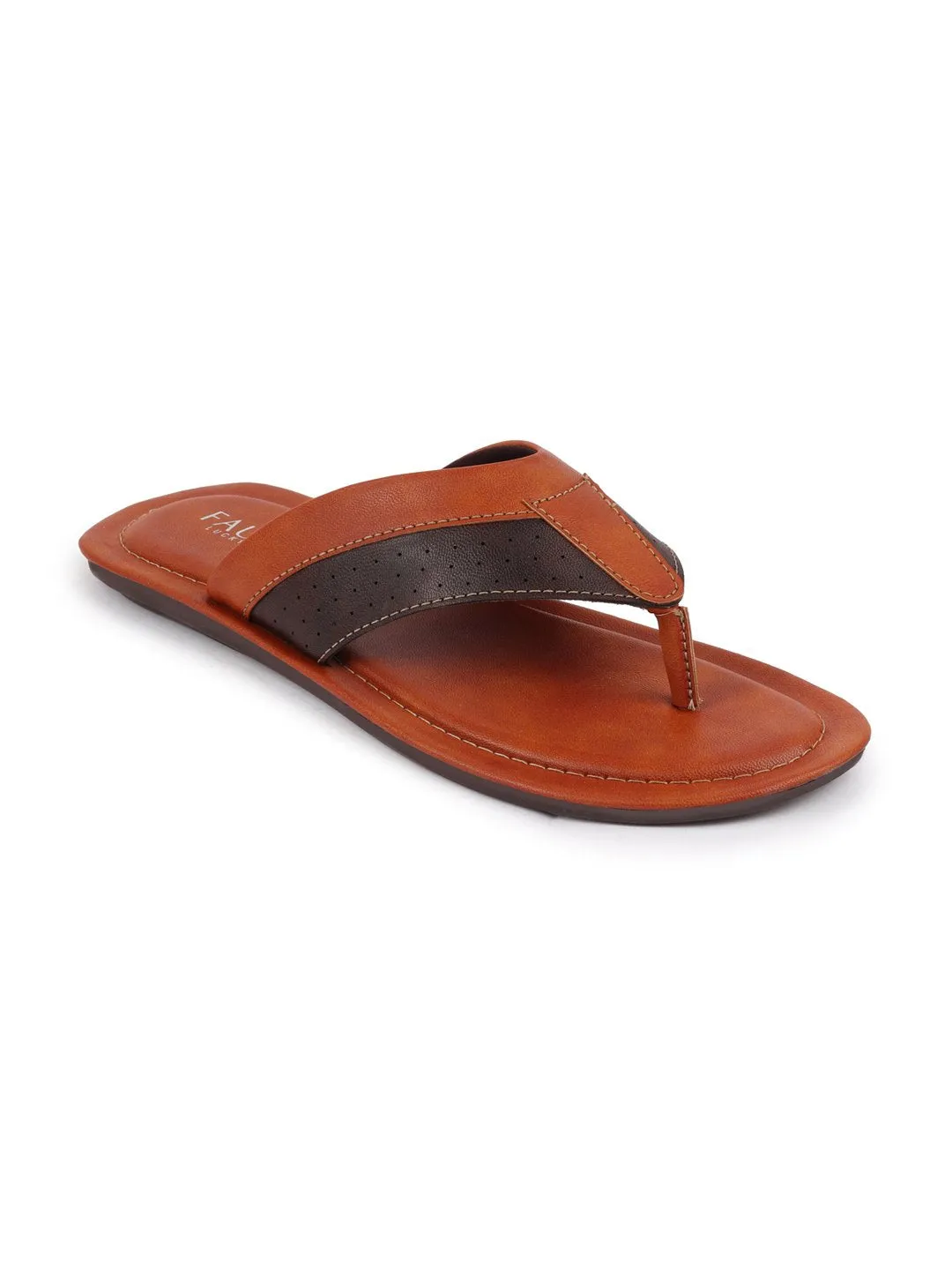 Men Tan Indoor & Outdoor Slippers