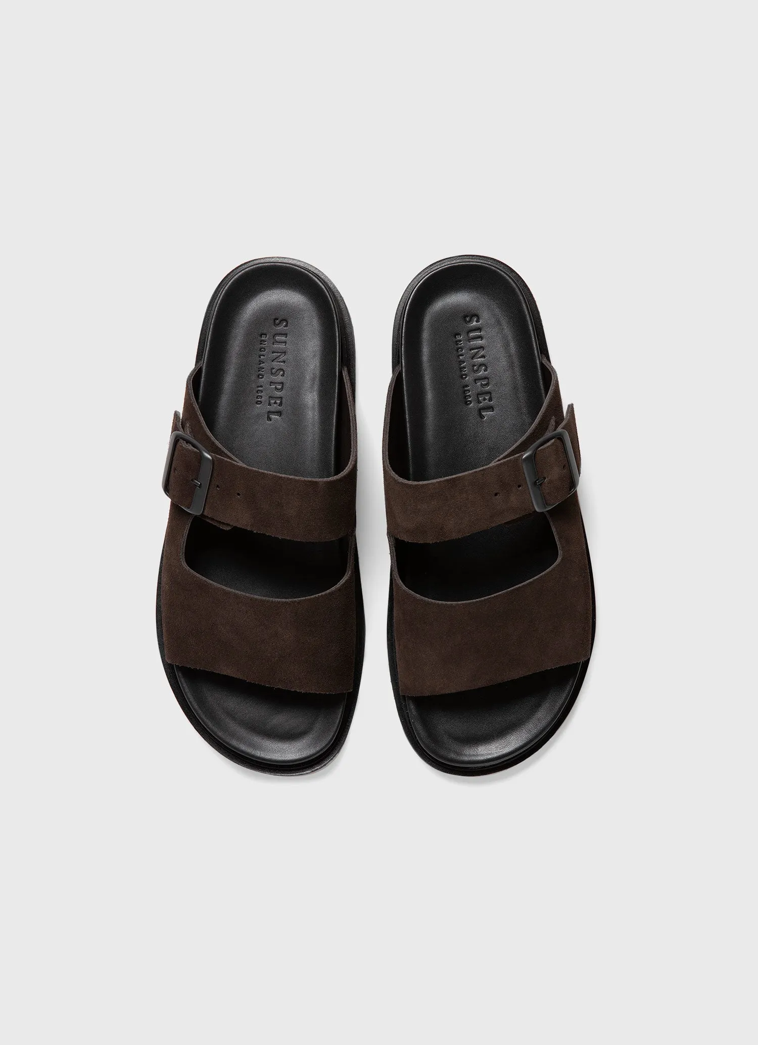 Men's Buckle Slider in Brown