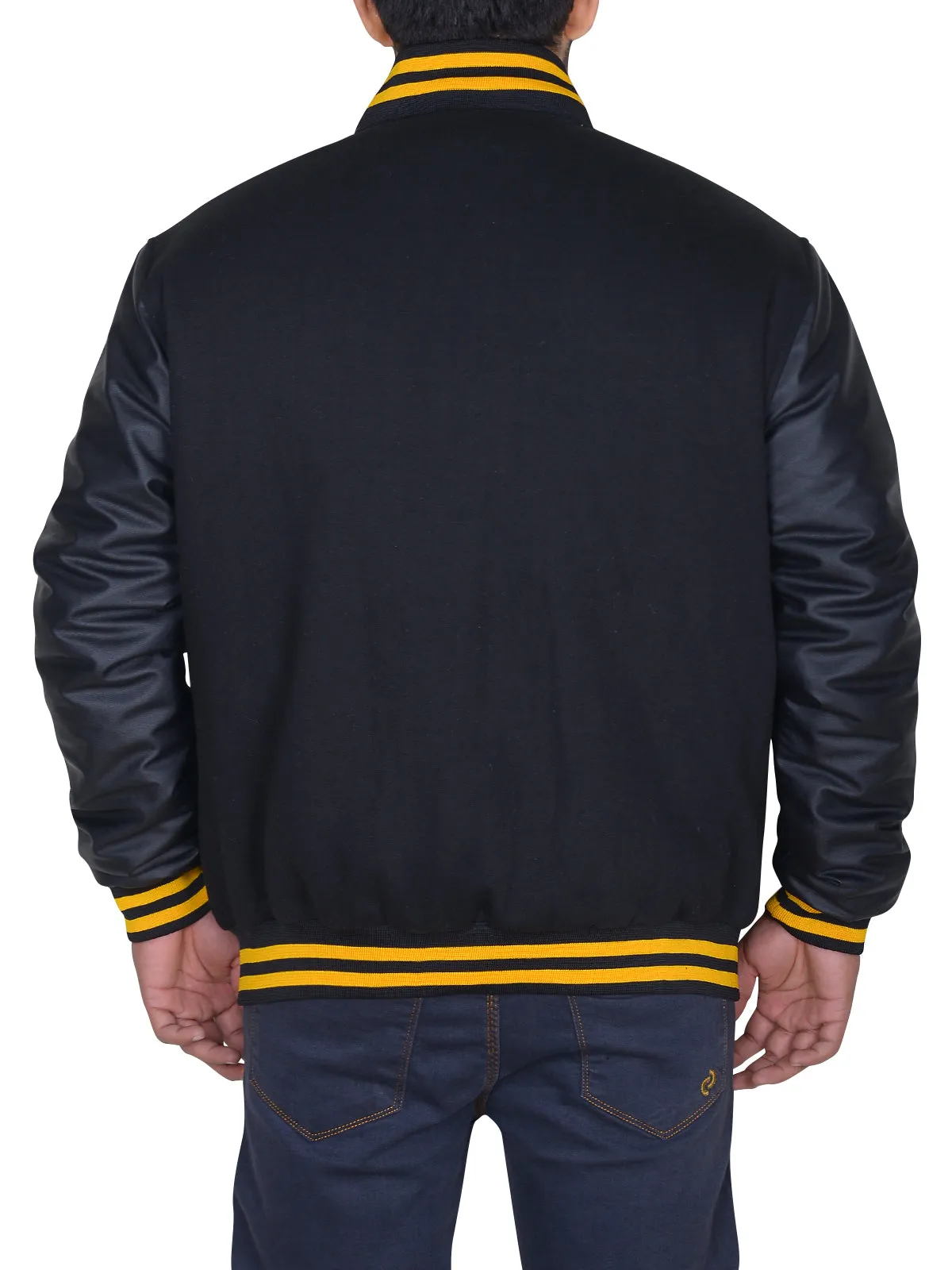 Mens Majestic Pittsburgh Pirates Letterman Bomber Black Jacket