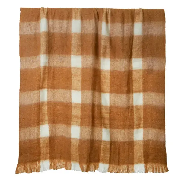 Monroe Wool Blend Throw - 125 x 150cm - Tan