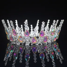 Multi-crystal Silver Queen Wedding Crown Tiaras