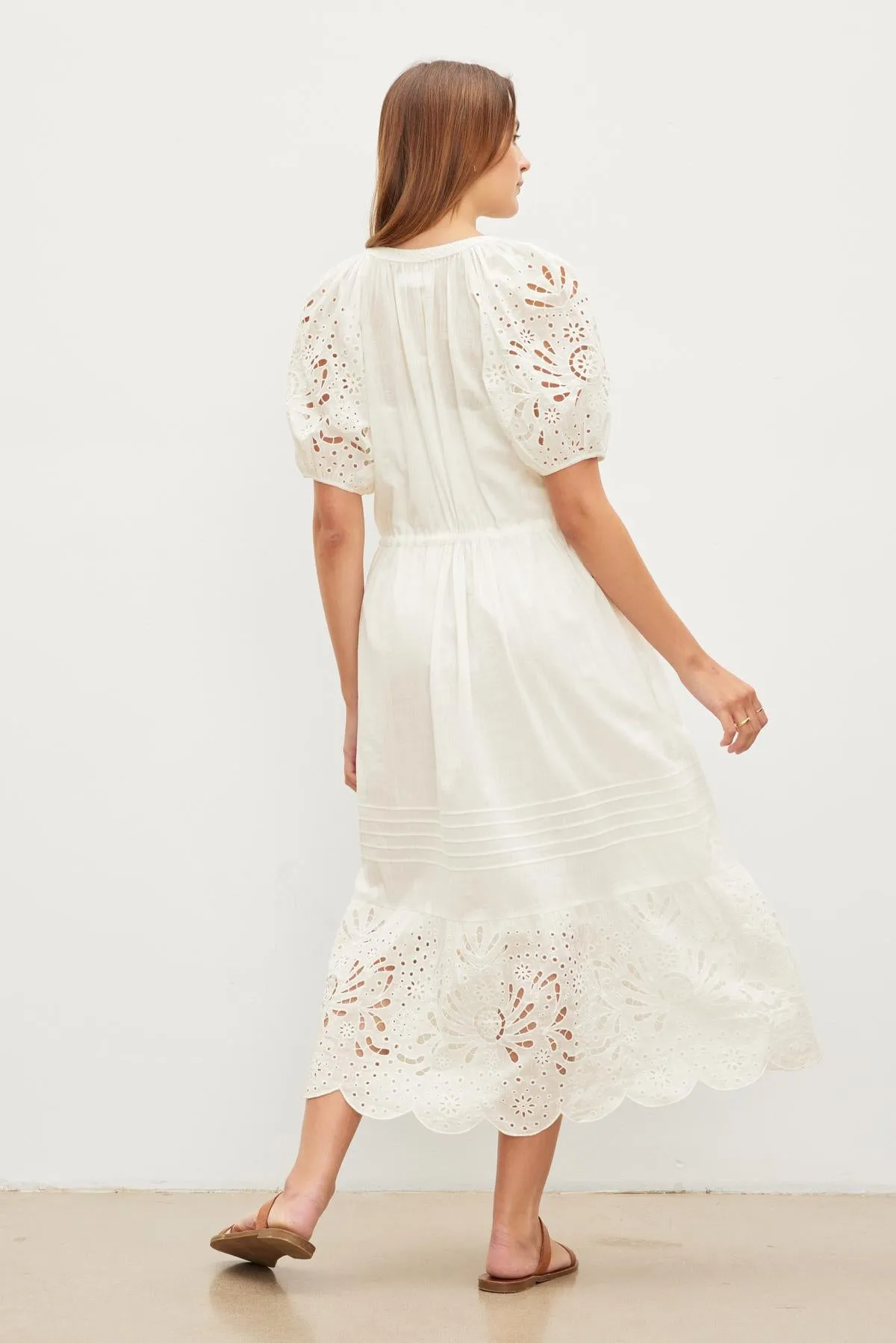 NADIA EMBROIDERED COTTON LACE DRESS